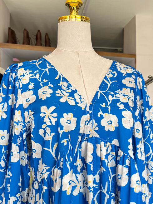 Women V-Neck Backless Long Latern Sleeves Flowy Short Dresses